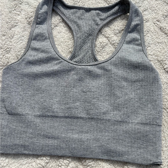 Gray Racerback Sports Bra - Picture 3 of 4